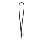 Röhrenförmigs Lanyard mit druckbarem Etikett in Vollfarbe farbe schwarz