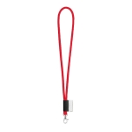 Röhrenförmigs Lanyard mit druckbarem Etikett in Vollfarbe farbe rot