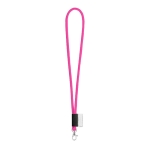 Röhrenförmigs Lanyard mit druckbarem Etikett in Vollfarbe farbe rosa