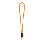 Röhrenförmigs Lanyard mit druckbarem Etikett in Vollfarbe farbe neonorange