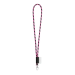 Röhrenförmiges Lanyard mit bedruckbarem Etikett, Expressversand farbe rosa