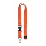 Lanyard mit abnehmbarer Schnalle und Panikverschluss bedrucken farbe orange zweite Ansicht