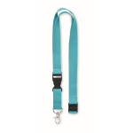 Lanyard mit abnehmbarer Schnalle und Panikverschluss bedrucken farbe türkis zweite Ansicht