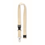 Lanyard mit abnehmbarer Schnalle und Panikverschluss bedrucken farbe beige zweite Ansicht