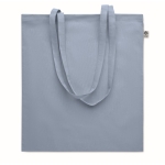 Bio-Baumwolltasche in Farbe mit langen Henkeln, 180 g/m2 farbe hellblau