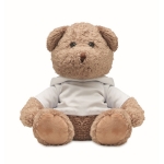 Plüsch-Teddybär mit Kapuzenpulli, ideal für Sublimationsdruck farbe weiß dritte Ansicht