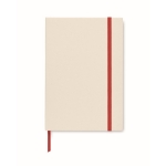 A5-Notizbuch mit Cover aus Milchkarton und liniertem Recyclingpapier farbe rot zweite Ansicht