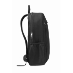 Laptoprucksack aus gewaschenem Canvas, 340 g/m2, 15” farbe schwarz vierte Ansicht