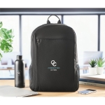 Laptoprucksack aus gewaschenem Canvas, 340 g/m2, 15” farbe schwarz Stimmungsbild Hauptansicht