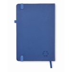 Notizbuch A5 mit Cover aus recyceltem PU und linierten Seiten farbe blau sechste Ansicht