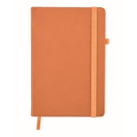 Notizbuch A5 mit Cover aus recyceltem PU und linierten Seiten farbe orange zweite Ansicht