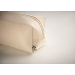 Nachhaltige Kosmetiktasche aus Organic-Canvas, 220 g/m2 farbe beige viertes Detailbild