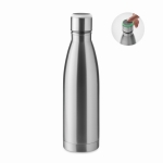 Flasche mit Flüssigkeitserinnerung als Werbegeschenk, 500 ml farbe mattsilber