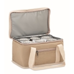 Kühltasche für 6 Dosen aus Canvas mit Baumwoll-Gurt, 320 g/m² farbe beige zweite Ansicht