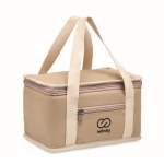 Kühltasche für 6 Dosen aus Canvas mit Baumwoll-Gurt, 320 g/m² farbe beige Hauptansicht