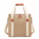 Große Kühltasche aus Canvas mit Tragegurt als Werbegeschenk, 450 g/m2 farbe beige zweite Ansicht