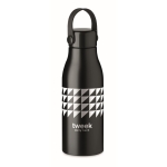 Aluminiumflasche mit Verschluss aus ABS und Silikon-Schlaufe, 650 ml farbe schwarz Hauptansicht