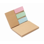 Haftnotizen mit recyceltem Papiercover als Merchandising farbe beige