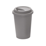 Wiederverwendbarer Plastikbecher To Go mit Deckel, 450 ml farbe grau