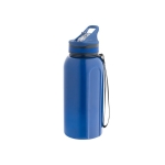 Sportflasche aus Kunststoff mit integriertem Strohhalm, 1,2 l farbe blau