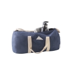 Reisetasche aus Jeansstoff mit Griffen und Riemen, 300 g/m2 farbe blau vierte Ansicht