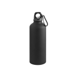 Aluminiumflasche mit matter Oberfläche und Karabiner, 550 ml farbe schwarz