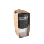 Doppelwandiger Kaffee To Go Becher mit Silikonband, BPA-frei, 350 ml farbe schwarz vierte Ansicht