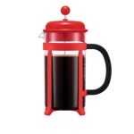 French Press Kaffeekanne aus Borosilikatglas für Kunden bedrucken, 1 L farbe rot