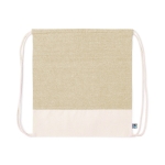 Zweifarbiger Turnbeutel aus Fairtrade-Bio-Baumwolle, 140 g/m2 farbe beige erste Ansicht