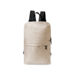 Robuster Rucksack aus recyceltem Kunststoff für Ausflüge farbe beige erste Ansicht