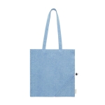 Faltbare Tasche aus recycelter Baumwolle mit Logo, 120 g/m2 farbe blau erste Ansicht