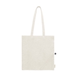 Faltbare Tasche aus recycelter Baumwolle mit Logo, 120 g/m2 farbe beige erste Ansicht