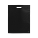 Kleine Non-Woven-Tasche aus RPET-Vlies, Tragkraft: 3 kg, 70 g/m2 farbe schwarz erste Ansicht