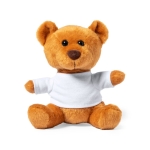 Weicher Plüsch-Teddybär mit weißem bedruckbarem Pullover farbe braun erste Ansicht