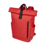 Wasserdichter Roll-Top-Rucksack für Laptop mit Logo, 15,6” farbe rot