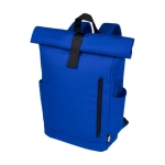 Wasserdichter Roll-Top-Rucksack für Laptop mit Logo, 15,6” farbe köngisblau