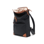 Eleganter Rucksack aus RPET mit gepolstertem Laptopfach bedrucken farbe dunkelgrau vierte Ansicht