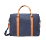 Vielseitige recycelte Laptoptasche mit Griffen und Tragegurt, 16” farbe marineblau