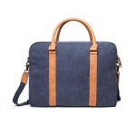 Vielseitige recycelte Laptoptasche mit Griffen und Tragegurt, 16” farbe marineblau dritte Ansicht