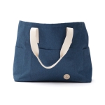 Strandtasche aus recyceltem Material als hochwertiges Merchandising farbe blau