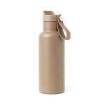 Hochwertiges Werbegeschenk Thermosflasche mit Griff, 500 ml farbe beige zweite Ansicht