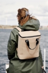 Wasserresistenter Kühlrucksack aus Nubuk PU mit Firmenlogo bestellen farbe beige