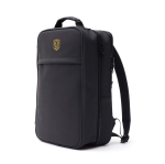 Moderner Reisetrolley-Rucksack aus veganem Leder mit Logo farbe schwarz Ansicht mit Logo