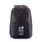 Umweltfreundlicher Laptop-Rucksack aus recyceltem Polyester, 15,6” farbe schwarz Ansicht mit Druckbereich