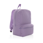 Öko-Rucksack aus recyceltem Canvas mit Logo, 285 g/m2 farbe violett