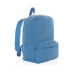 Öko-Rucksack aus recyceltem Canvas mit Logo, 285 g/m2 farbe hellblau