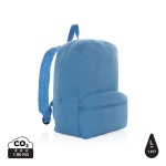 Öko-Rucksack aus recyceltem Canvas mit Logo, 285 g/m2 farbe hellblau