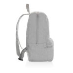 Schlichter Rucksack aus ungefärbtem recycelten Canvas, 285 g/m2 farbe grau dritte Ansicht