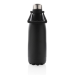 Recycelte Thermosflasche mit Griff für den einfachen Transport, 1.5 L farbe schwarz dritte Ansicht