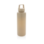 Trinkflasche aus reyceltem Plastik mit Griff als Werbegeschenk, 500 ml farbe beige